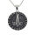 Stainless steel pendant - Thors hammer in rune ring Black