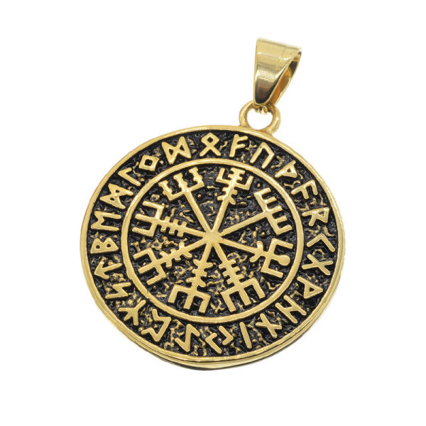 Edelstahlanhänger - Vegvísir Bi-Color