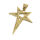 Stainless steel pendant - asymmetrical pentagram PVD-Gold