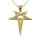 Stainless steel pendant - asymmetrical pentagram PVD-Gold
