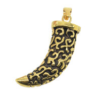 Stainless steel pendant - Horn “A boire” PVD-Gold 50 mm