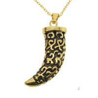 Stainless steel pendant - Horn “A boire” PVD-Gold 50 mm