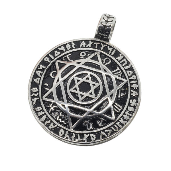 Stainless steel pendant "Star of David" Steel-49mm