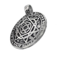 Stainless steel pendant "Star of David" Steel-49mm