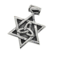 Edelstahlanhänger - Davidstern mit Triskele 47mm