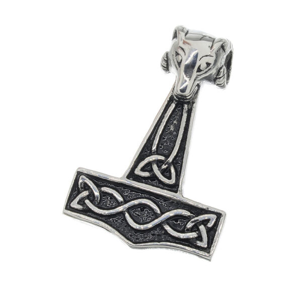 Thors Hammer mit Widderkopf Stahl-48mm