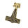 Thors Hammer mit Widderkopf PVD-Gold/Schwarz-48mm