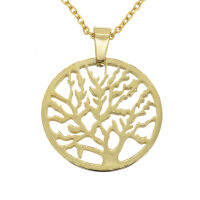 Stainless Steel Pendant - Tree of Life PVD-Gold-28mm