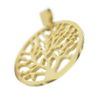 Stainless Steel Pendant - Tree of Life PVD-Gold-28mm