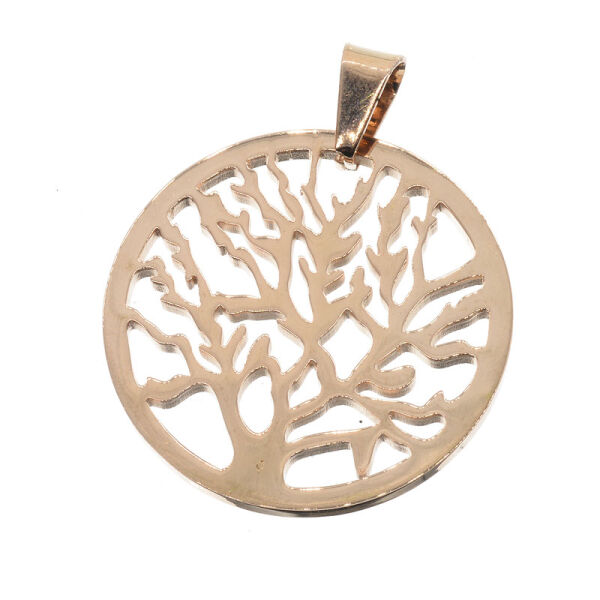 Stainless Steel Pendant - Tree of Life PVD-Roségold-28mm