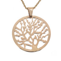 Stainless Steel Pendant - Tree of Life PVD-Roségold-32mm