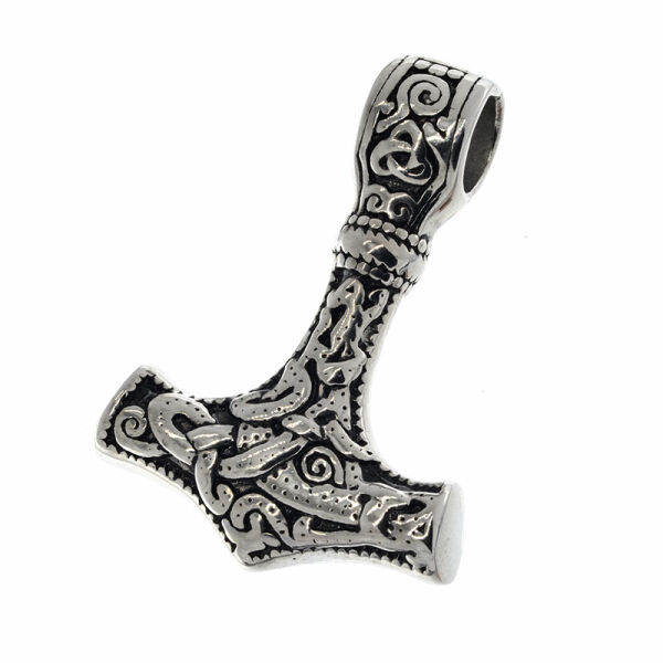 Edelstahlanhänger - Thors Hammer "Midgardschlange"