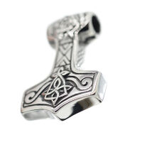 Edelstahlanhänger - Hammer mit Valknut 46 mm Stahl