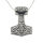 Edelstahlanhänger - Hammer mit Valknut 46 mm Stahl