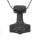 Stainless steel pendant - Hammer with Valknut 46 mm PVD-black