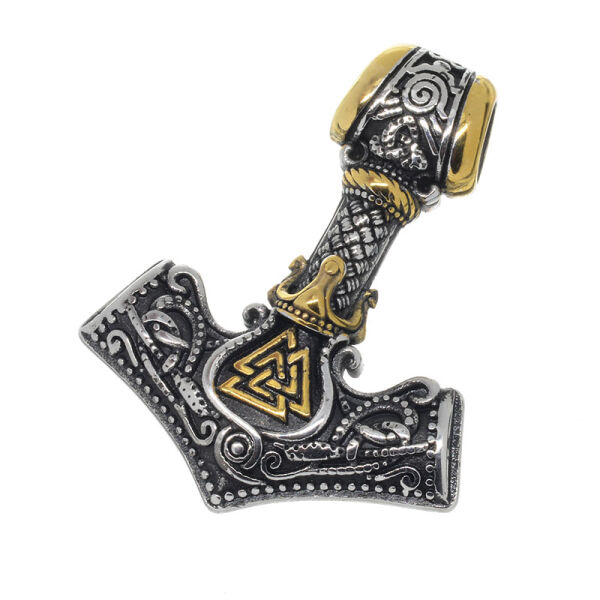 Stainless steel pendant - Thors hammer “Ohorg” Bicolor 43 mm