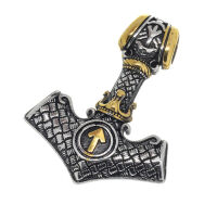 Stainless steel pendant - Thors hammer “Ohorg” Bicolor 43 mm