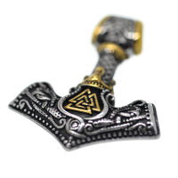 Stainless steel pendant - Thors hammer “Ohorg” Bicolor 47 mm