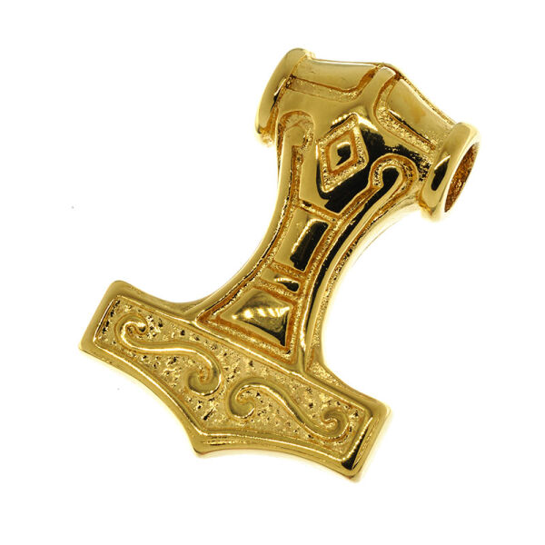 Stainless steel pendant - Thors hammer “Kylvor” PVD-Gold 33 mm