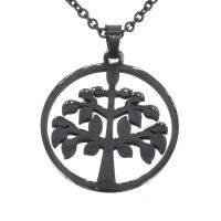 Stainless Steel Pendant - Yggdrasil PVD-Black-34mm