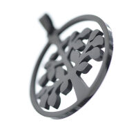 Stainless Steel Pendant - Yggdrasil PVD-Black-34mm