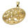 Stainless Steel Pendant Tree Of Life with Stones PVD-Gold-42mm-White