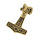 Thors Hammer mit Widderkopf PVD-Gold/Schwarz-34mm