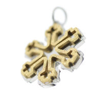 Edelstahlanhänger - Schneeflocke PVD-Gold