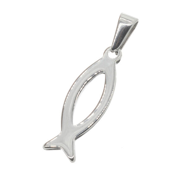 Edelstahlanhänger - eucharistischer Fisch 37mm-Stahl