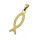 Edelstahlanhänger - eucharistischer Fisch 37mm-PVD-Gold