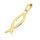 Edelstahlanhänger - eucharistischer Fisch 37mm-PVD-Gold