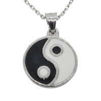 Stainless Steel Yin and Yang Pendant Steel-