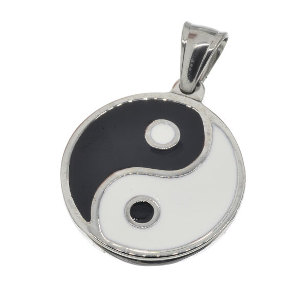 Stainless Steel Yin and Yang Pendant Steel-