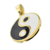 Stainless Steel Yin and Yang Pendant PVD-Gold-