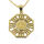 Edelstahlanhänger - Yin Yang Drehperlen Achteck PVD-Gold