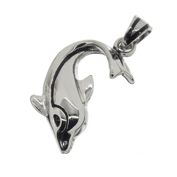 Stainless steel pendant - Dolphin Steel-29mm