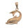 Stainless steel pendant - Dolphin PVD-Rosegold-38mm