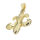 Edelstahlanhänger - Fleur de Lys PVD-Gold-27mm