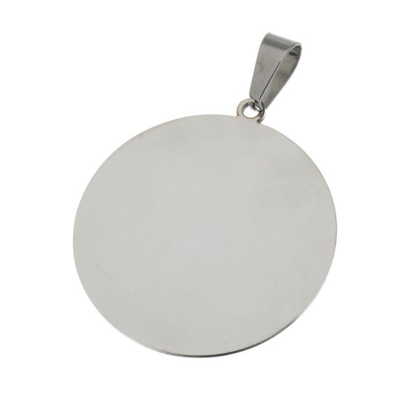 Stainless steel pendant - round engraving plate