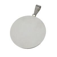 Stainless steel pendant - round engraving plate