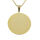Stainless steel pendant - round engraving plate 2 mm PVD Gold
