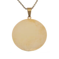 Stainless steel pendant - round engraving plate 2 mm PVD Rosegold