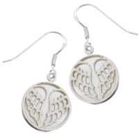 925 Sterling Silber Ohrhänger - Abaloni / Perlmutt mit Flügeln