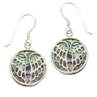 925 Sterling Silber Ohrhänger - Abaloni mit Flügeln