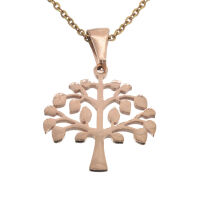 Edelstahlanhänger - Baum des Lebens PVD-Roségold-30mm