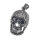 Edelstahlanhänger - Totenkopf mit schwarzen Steinaugen