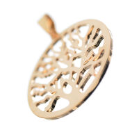 Stainless steel Pendant - Tree of Life, PVD-Roségold-50mm, fixed eyelet