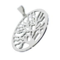 Stainless steel Pendant - Tree of Life Steel 50mm, fixed eyelet