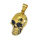 Stainless steel pendant – skull with spikes PVD Gold
