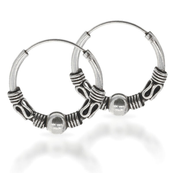 Bali Hoops in 925 Sterling Silver